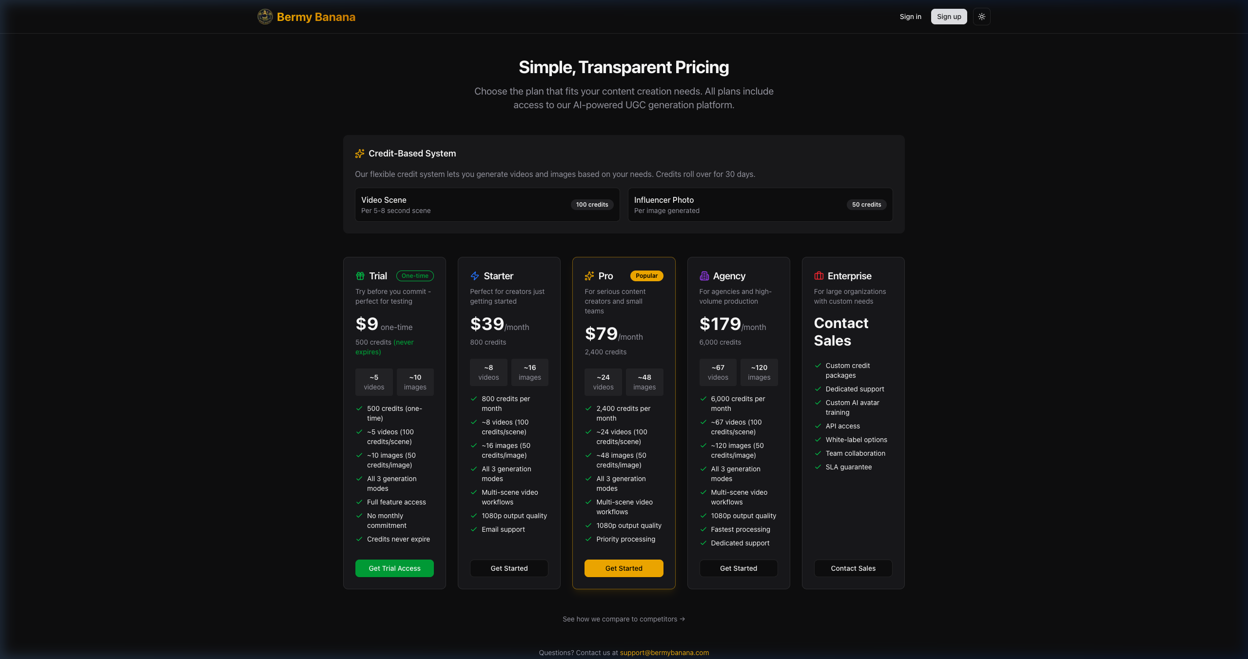 Bermy Banana — AI-powered UGC generation